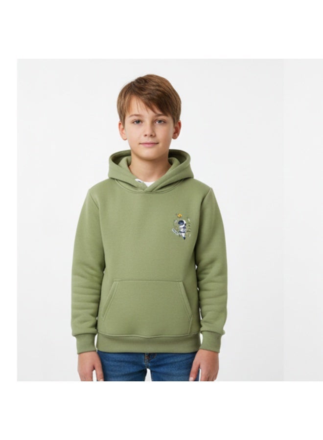 سيزار هودي أولادي ميلتون شتوي مزود بطباعات علي الصدر والضهر - Image 1